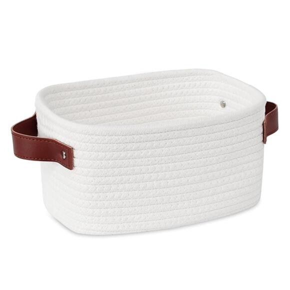 Small Storage Basket, White - Picture 1 of 6